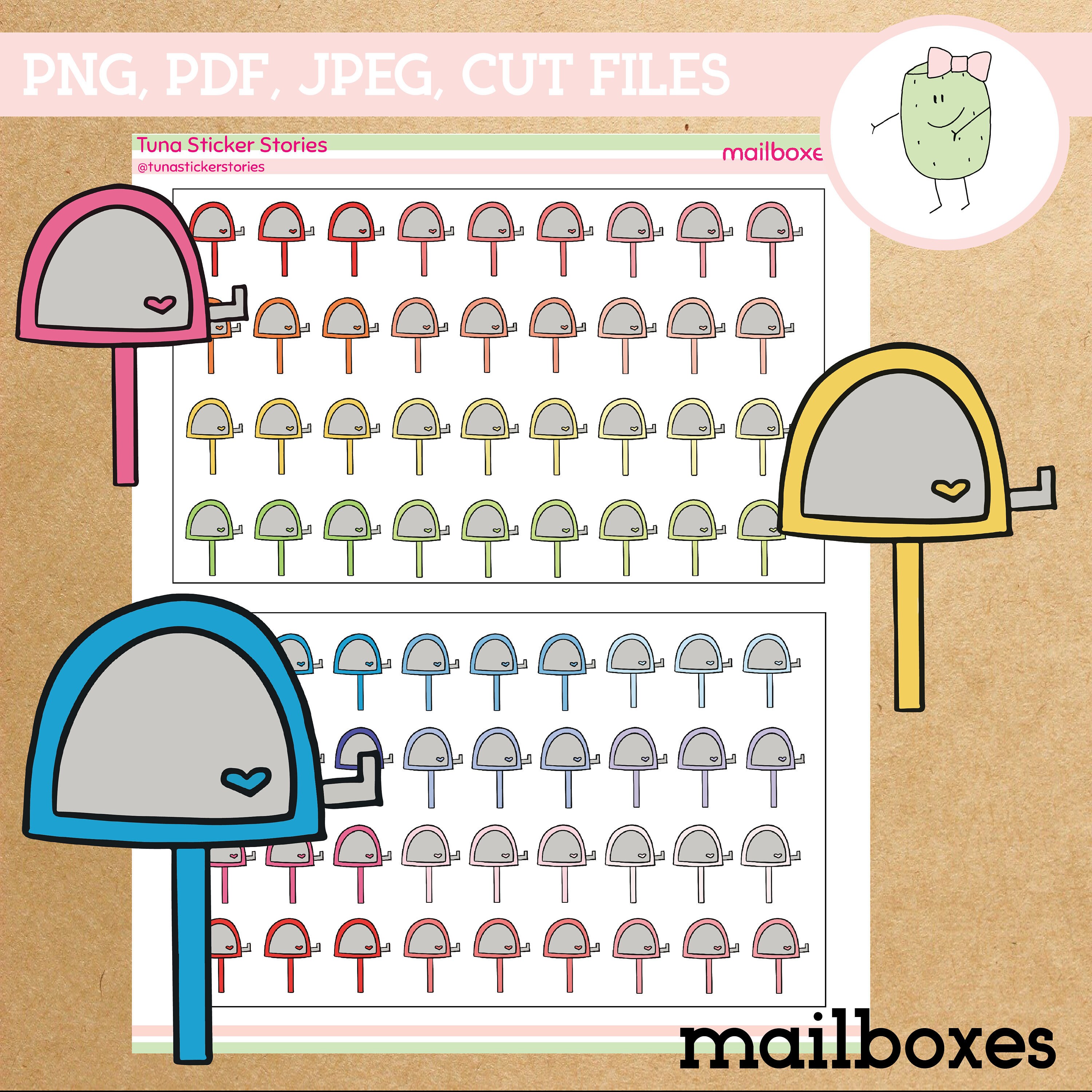 Mailbox Printable Sticker Mail Stickers Post Office Sticker - Etsy España