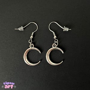 Handmade crescent moon earrings