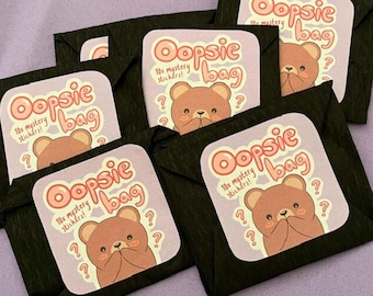 Oopsie Sticker Mystery Bag, handgemaakte stickers van klasse B