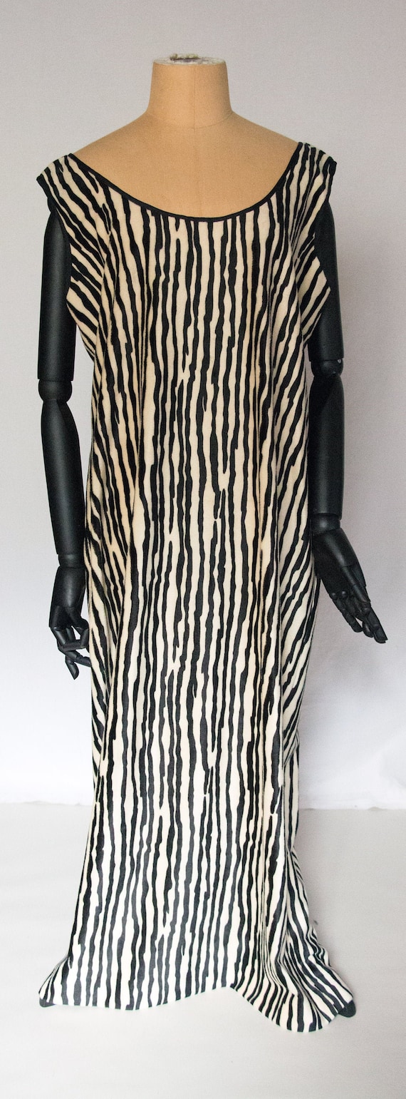 Zebra Stripe fake fur dress 1980's Vintage