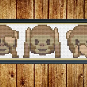 Emoji Monkeys Cross Stitch Pattern - PDF Instant Download - Etsy
