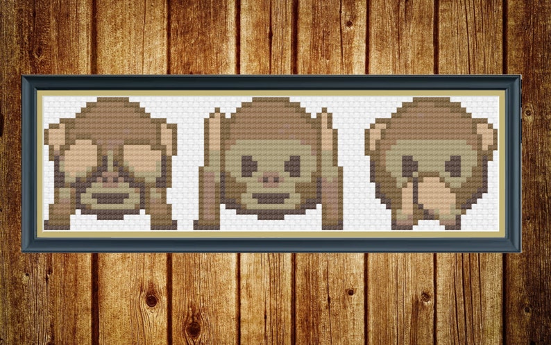 Emoji Monkeys Cross Stitch Pattern - PDF Instant Download - Etsy