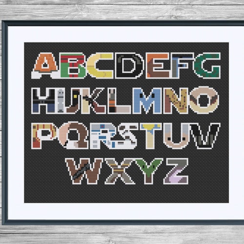 Star Wars Superhero Alphabet Cross Stitch Sampler DIGITAL PDF Etsy