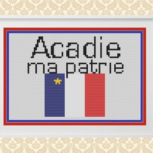 Acadie ma patrie Patrón de punto de cruz PDF Descarga instantánea