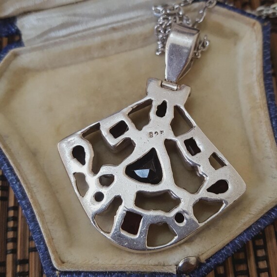 Collana In Argento Sterling 925 Con Granato Rodolite Naturale Ovale