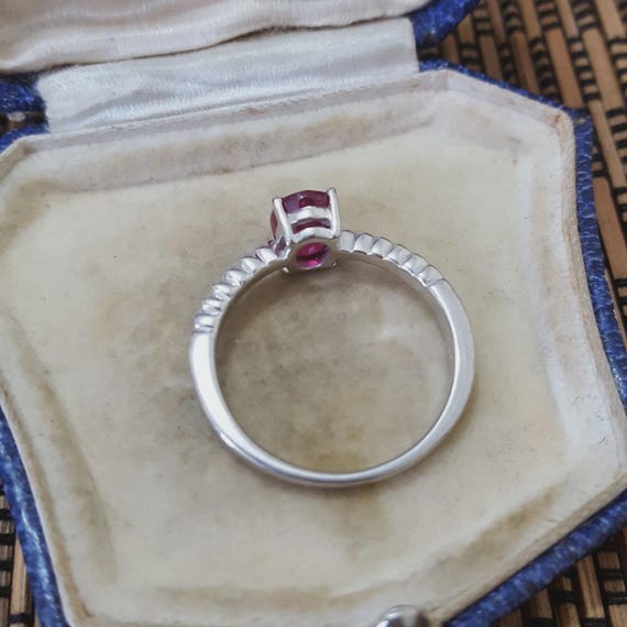 925 Sterling Silver Ring, Genuine Ruby, Solitaire… - image 8