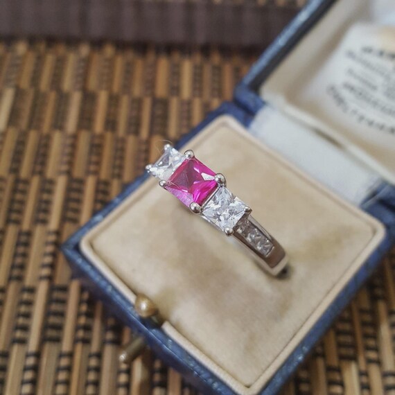 925 Sterling Silver Ring, Lab Created Ruby Simula… - image 5