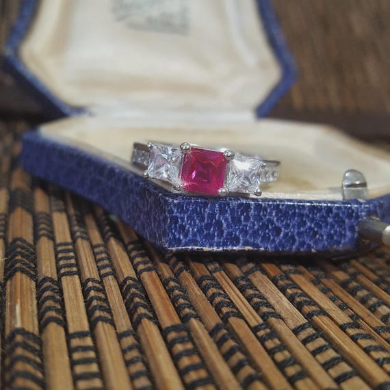 925 Sterling Silver Ring, Lab Created Ruby Simula… - image 3