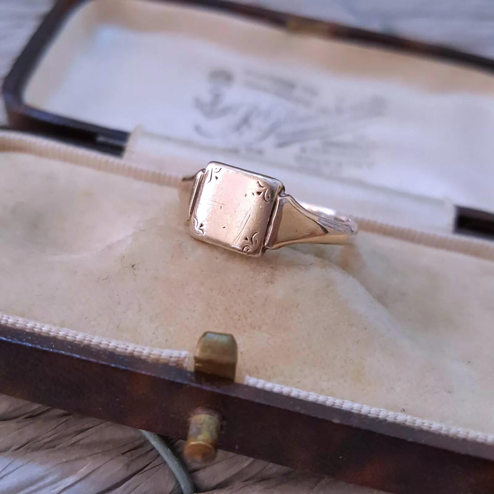 Antique 9ct and Silver Ring, Henry Griffith and Sons, Size O.5 US