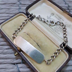 Geog Jensen Vintage 925 Sterling Silver Bracelet, Identity, Name Linda, 7.2&quot;