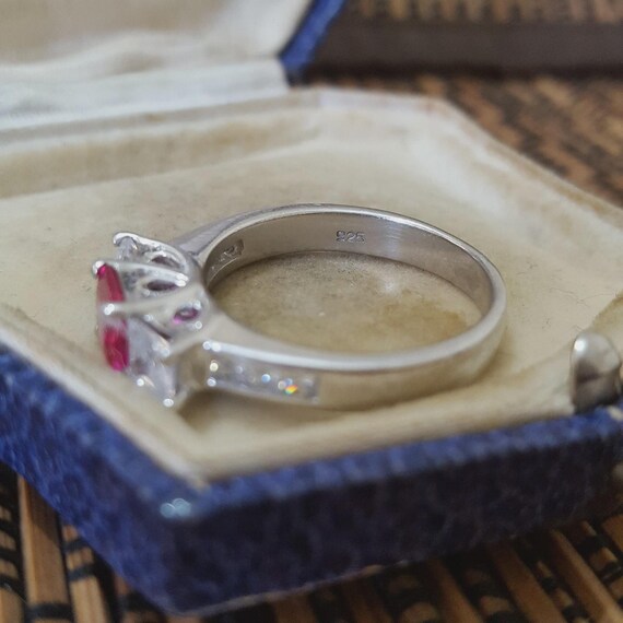 925 Sterling Silver Ring, Lab Created Ruby Simula… - image 6