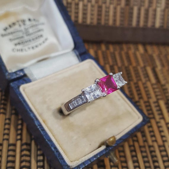 925 Sterling Silver Ring, Lab Created Ruby Simula… - image 4