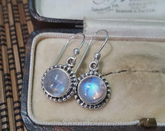 Boucle d'oreille Amethyste & argent massif 925 fait main unique