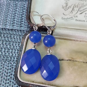 UN PAIO DI ORECCHINI A GANCIO LEVERBACK PLACCATI BLU GIADA - Foto 5