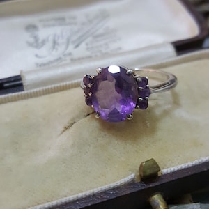925 Sterling Silber Ring, echte Amethyst, UK Größe P US Größe 7,75, 925 Ring