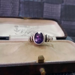 Vintage 925 Sterling Silber Ring, echter Amethyst Ring, Größe K.5 US 5.5