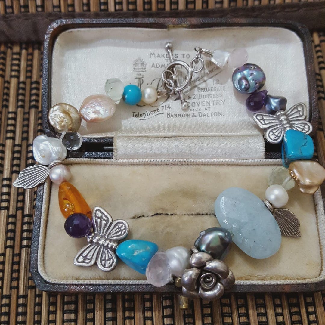 テニスブレスレット　ヴィンテージ　925 SILVER ヴィンテージ 925 スターリングシルバー テニスブレスレット、マルチ