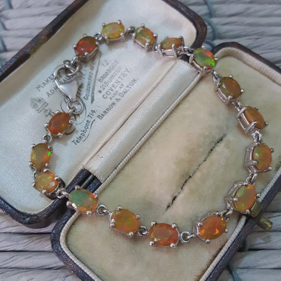 Vintage 925 Sterling Silver Tennis Bracelet, Genuine Multicolour
