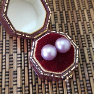 Honora 925 Sterling Silver Stud Earrings, Lilac Freshwater Pearls Studs
