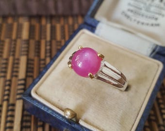 925 Sterling Silver Ring, Genuine Ruby, 3.72ct, Size N US 6.75, 925 Silver