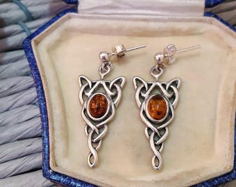 Orecchini Pendenti In Argento Sterling 925 – Design Celtico, Con Chiusura A Farfalla, 10x15 Mm - 4