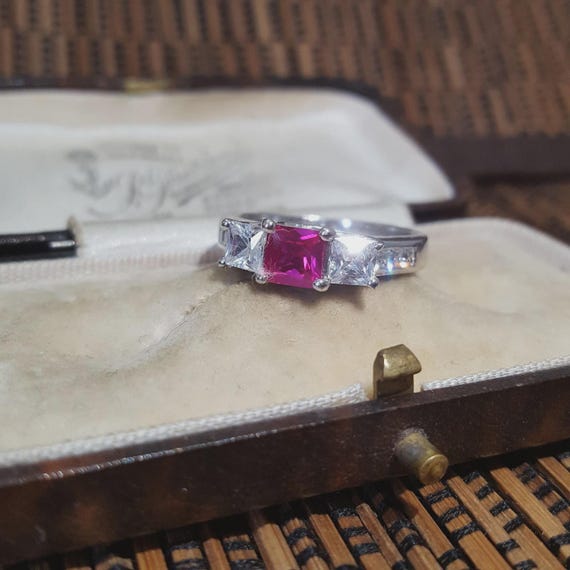 925 Sterling Silver Ring, Lab Created Ruby Simula… - image 2