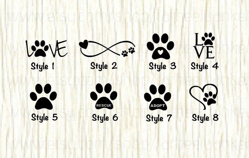Love Paw Animal Car Decal Dog Word Image 0