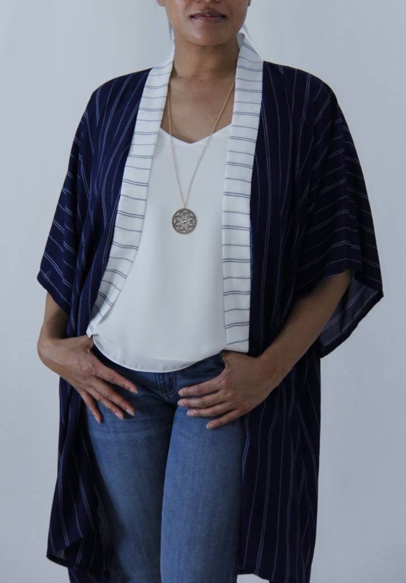 navy blue kimono jacket