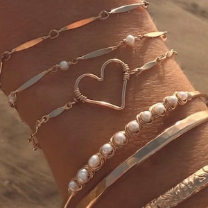 14k Gold Fill Heart Chain Bracelet | New Style
