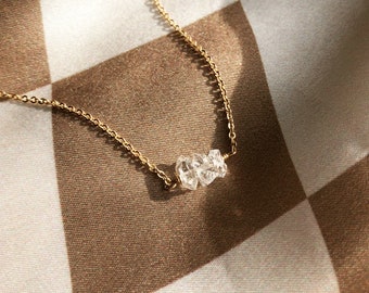 HERKIMER DIAMANT KETTING | Sierlijke, gelaagde ketting