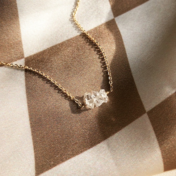 HERKIMER DIAMOND NECKLACE Dainty Layering Necklace Etsy