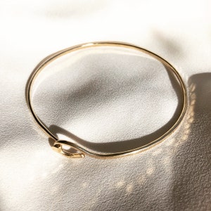 GOLD BANGLE BRACELET 14k Gold Fill or Sterling Silver Handmade Bracelet, Gold Bracelet image 4