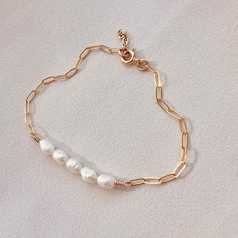 Personalized Pearl Chain Bracelets main image 1
