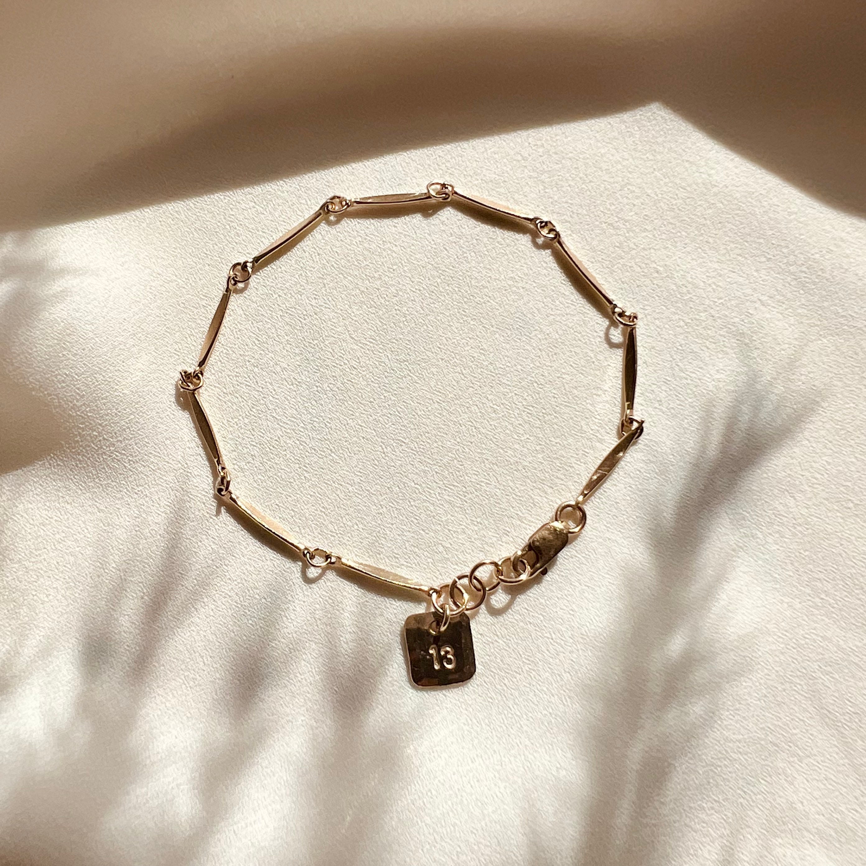 GLÜCKSZAHL ARMBAND | 14k Gold Fill, Einzigartiges Kettenarmband