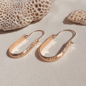 LEHUA FLORAL EARRINGS / 14 Karat Gold Fill, Sterling Silver, Drop Hoop Earrings