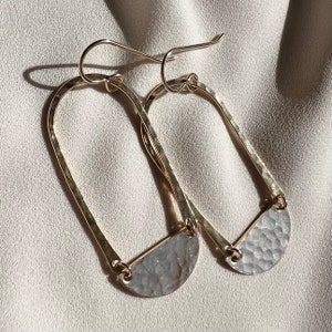 HALF MOON EARRINGS / 14k Gold Fill, Sterling Silver image 2