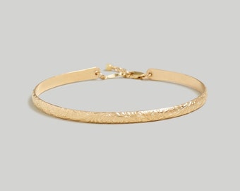 FLORAL BANGLE BRACELET | Gold Bracelet, 14k Gold Fill