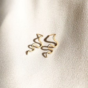 SQUIGGLE STUD EARRINGS | 14k Gold Fill, Sterling Silver