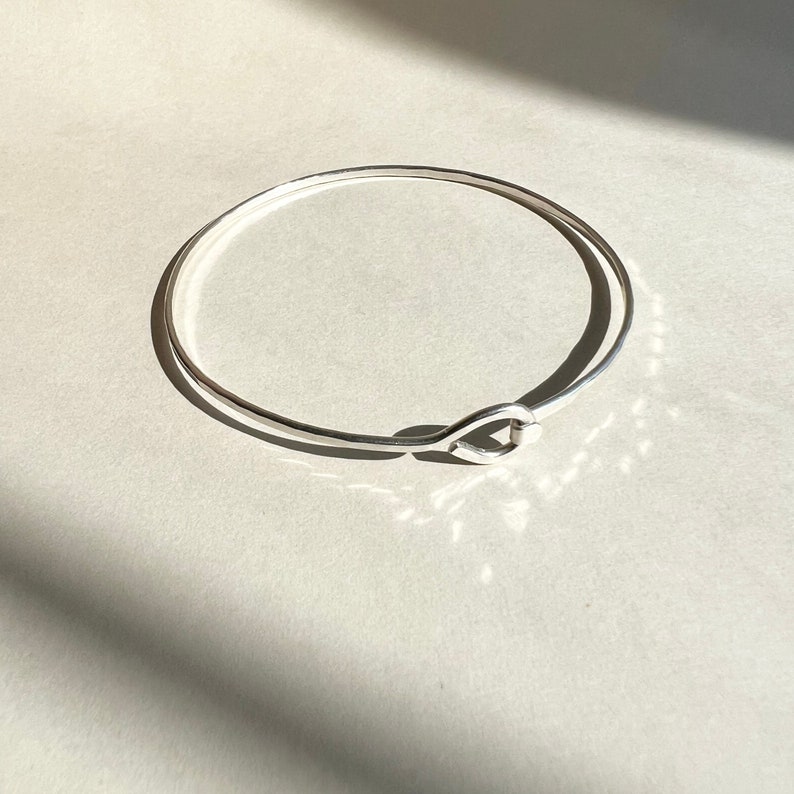 STERLING SILVER BANGLE Bracelet Sterling Silver Handmade Bracelet, Silver Bracelet image 5