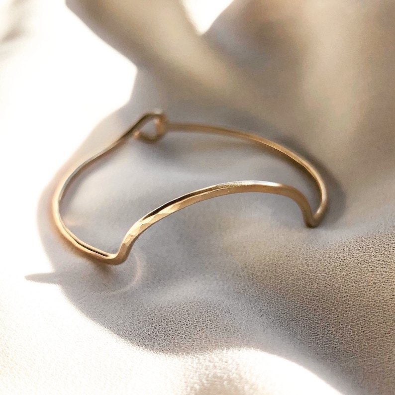 HALF MOON BRACELET 14k Gold Fill or Sterling Silver Bracelet, Handmade Bracelet image 6