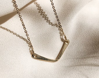 GOLD CHEVRON NECKLACE | 14k Gold Fill, Minimal Necklace