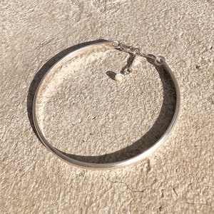 SMOOTH SILVER BANGLE Bracelet | Half Round Sterling Silver Bracelet
