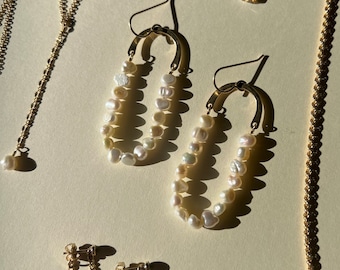 CARA MIA EARRINGS | Wedding Earrings, Bridal Jewelry, Freshwater Pearl