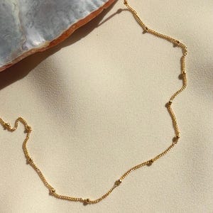 14k Gold Fill Satellite Chain Necklace: Dainty Layering Necklace
