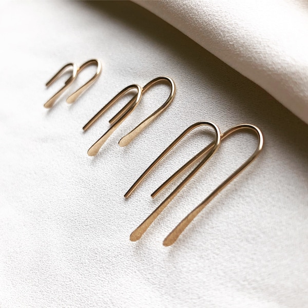 MINIMAL THREADER EARRINGS | 14k Gold Fill Or Sterling Silver, Dainty Earrings