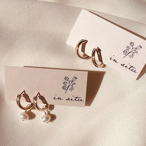 PEARL HOOP EARRINGS | 14k Gold Fill Hoop Earrings, Freshwater Pearl