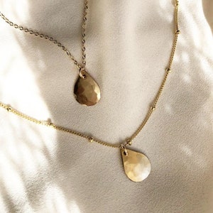 WATER DROPLET NECKLACE Water Droplet Necklace, 14k Gold Fill or Sterling Silver image 2