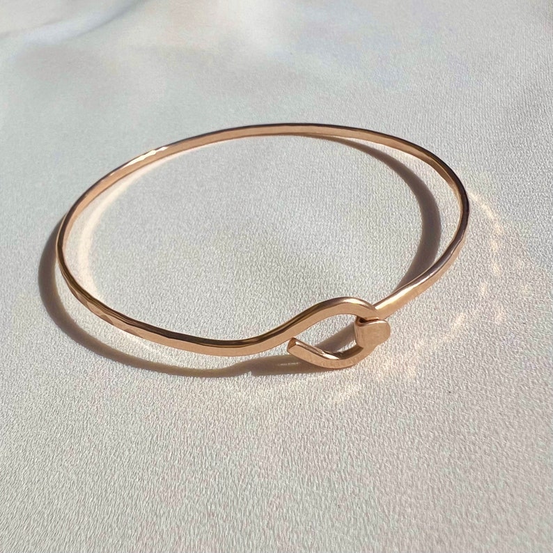 GOLD BANGLE BRACELET 14k Gold Fill or Sterling Silver Handmade Bracelet, Gold Bracelet image 9