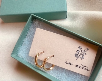 SMALL GOLD HOOPS | 14k Gold Fill Hoop Earrings, Huggie Hoops