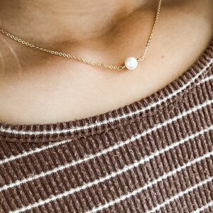 MAMA/ MINI Pearl Necklace Set / Matching Pearl Necklaces, 14k Gold Fill, Sterling Silver imagem 8